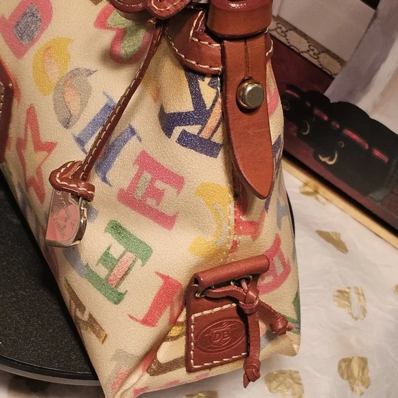 Dooney& Bourke Y2K RainbowZipper Doodle Graffiti Shoulder Bag